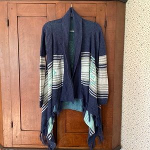 Boho cardigan with fringe accents